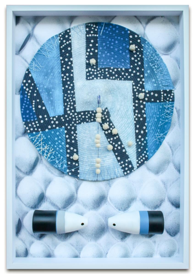 Blue Moon | Mixed media and acrylic on canvas | 40x50